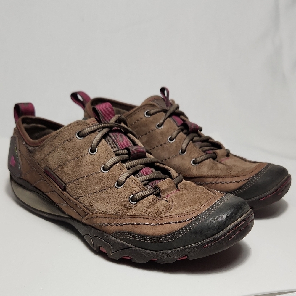 Merrell Womens Mimosa Lace  Low Top Stone Brown Hiking Shoes Size US 8